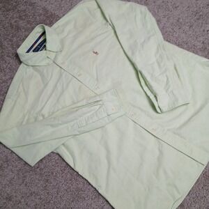Ralph Lauren Mens Classic Fit Oxford Shirt Lime Green Long Sleeve Cotton Large